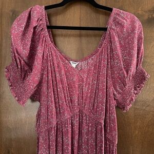 Sonoma Pink Floral Peasant Maternity Dress